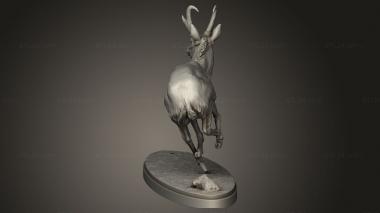 Animal figurines (pronghorn chase, STKJ_4990) 3D models for cnc