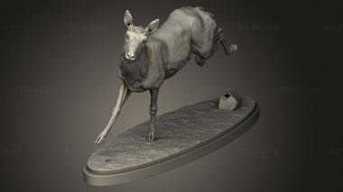 Animal figurines (pronghorn chase, STKJ_4991) 3D models for cnc