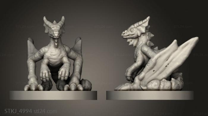 Animal figurines (Pseudodragon, STKJ_4994) 3D models for cnc