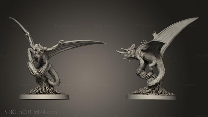 Animal figurines (Ptero Chameleon Ptero Chamaleon, STKJ_5001) 3D models for cnc