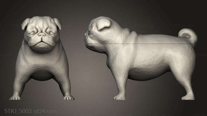 Animal figurines (Pug Both, STKJ_5002) 3D models for cnc