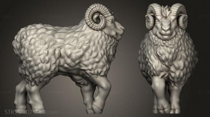 Animal figurines (ram, STKJ_5007) 3D models for cnc