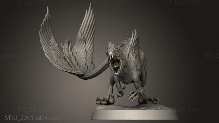 Animal figurines (Raptors Raptor Pose Base, STKJ_5011) 3D models for cnc