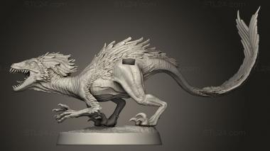 Animal figurines (Raptors Raptor Pose Base, STKJ_5011) 3D models for cnc