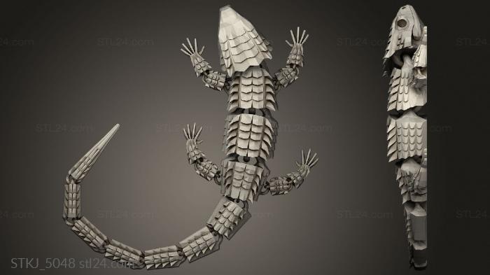 Animal figurines (Red Eyed Crocodile Skink Articulated, STKJ_5048) 3D models for cnc