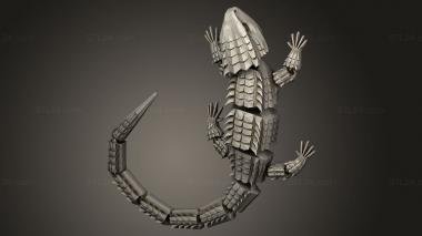 Animal figurines (Red Eyed Crocodile Skink Articulated, STKJ_5048) 3D models for cnc