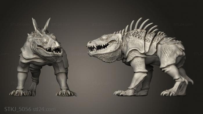 Animal figurines (Reptile Dog Mastiff, STKJ_5056) 3D models for cnc
