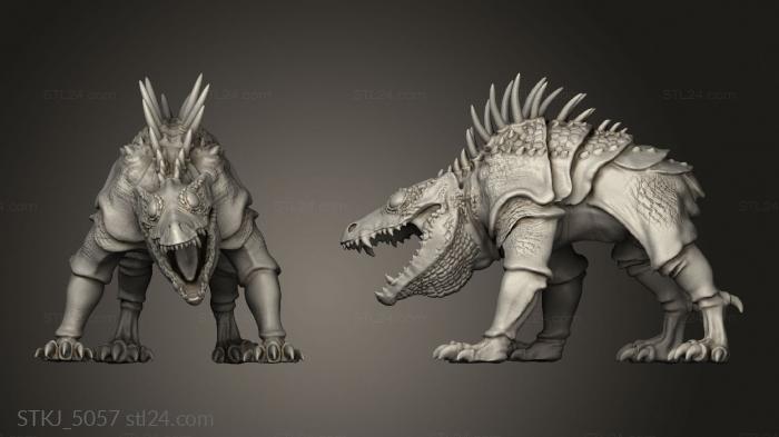Animal figurines (Reptile Dog Mastiff, STKJ_5057) 3D models for cnc