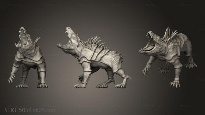 Animal figurines (Reptile Dog Mastiff, STKJ_5058) 3D models for cnc