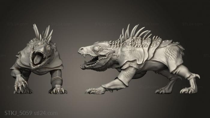 Animal figurines (Reptile Dog Mastiff, STKJ_5059) 3D models for cnc