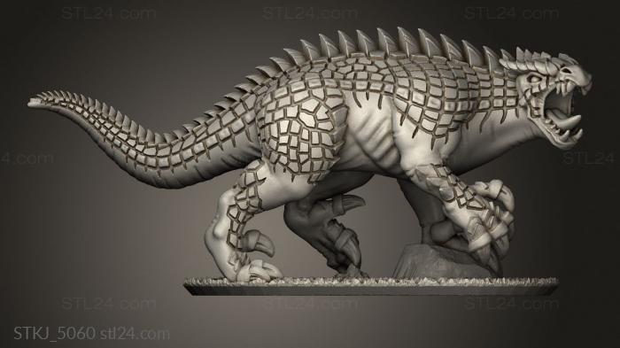 Animal figurines (reptilian behemosaur rider, STKJ_5060) 3D models for cnc