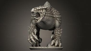 Animal figurines (reptilian behemosaur rider, STKJ_5060) 3D models for cnc