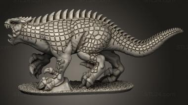 Animal figurines (reptilian behemosaur rider, STKJ_5060) 3D models for cnc