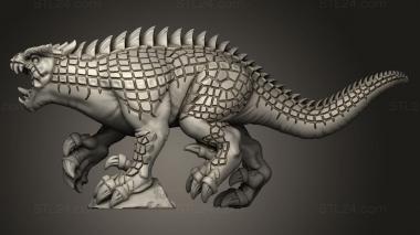 Animal figurines (reptilian behemosaur rider, STKJ_5061) 3D models for cnc