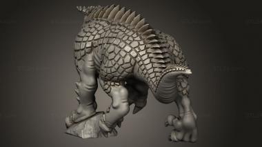 Animal figurines (reptilian behemosaur rider, STKJ_5061) 3D models for cnc