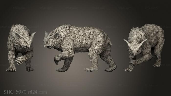 Animal figurines (riders Owlbear, STKJ_5070) 3D models for cnc