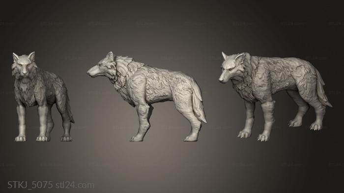 Animal figurines (Direwolf, STKJ_5075) 3D models for cnc