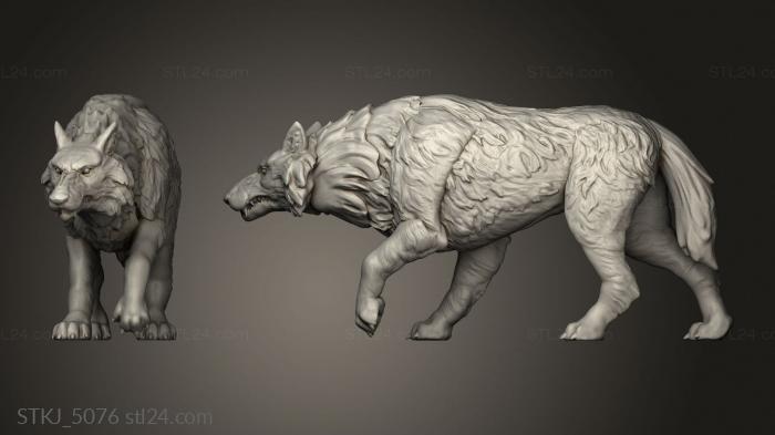 Animal figurines (Direwolf, STKJ_5076) 3D models for cnc