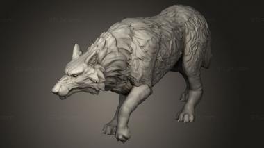 Animal figurines (Direwolf, STKJ_5076) 3D models for cnc