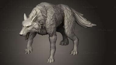 Animal figurines (Rise the Moon Witch Dire Wolf, STKJ_5077) 3D models for cnc