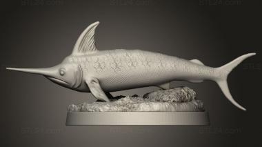 Animal figurines (God Aquatic Creatures Swordfish, STKJ_5078) 3D models for cnc