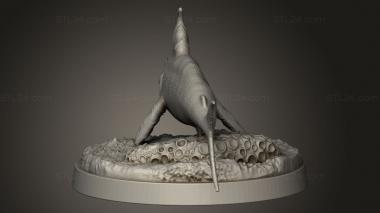 Animal figurines (God Aquatic Creatures Swordfish, STKJ_5078) 3D models for cnc