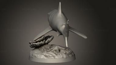 Animal figurines (God Aquatic Creatures, STKJ_5079) 3D models for cnc