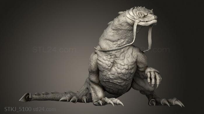 Animal figurines (Serpent Folk Lizard Rider, STKJ_5100) 3D models for cnc