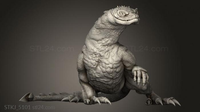 Animal figurines (Serpent Folk Lizard Rider, STKJ_5101) 3D models for cnc