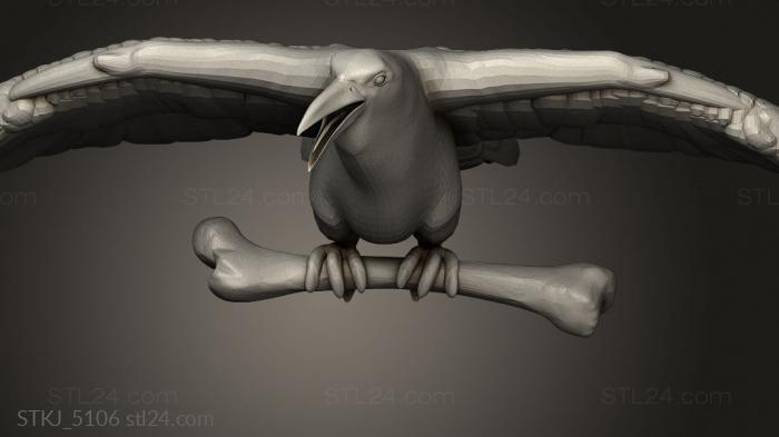 Animal figurines (LORD Corax Pri Crow, STKJ_5106) 3D models for cnc