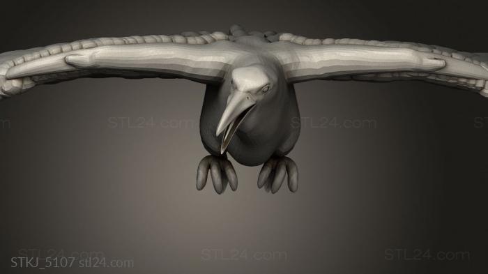 Animal figurines (LORD Corax Pri Crow, STKJ_5107) 3D models for cnc