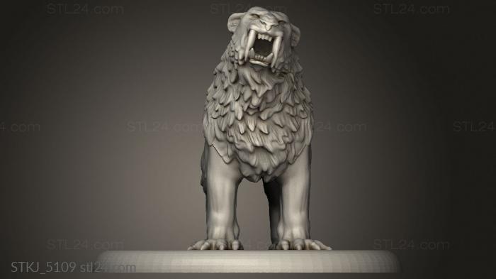 Animal figurines (Saber Tooth Tiger, STKJ_5109) 3D models for cnc