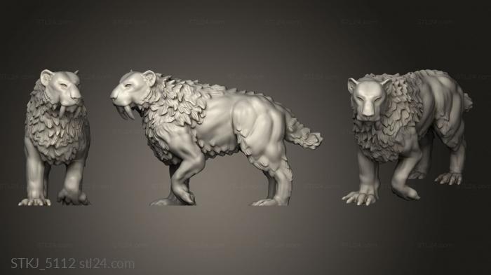 Animal figurines (Saber Tooth Tiger, STKJ_5112) 3D models for cnc
