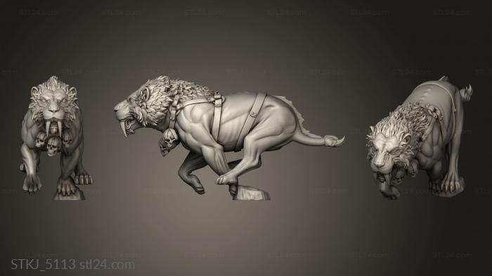 Animal figurines (SABERTOOTH, STKJ_5113) 3D models for cnc