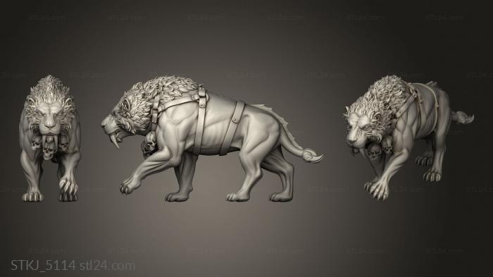 Animal figurines (SABERTOOTH, STKJ_5114) 3D models for cnc