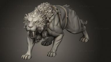 Animal figurines (SABERTOOTH, STKJ_5115) 3D models for cnc