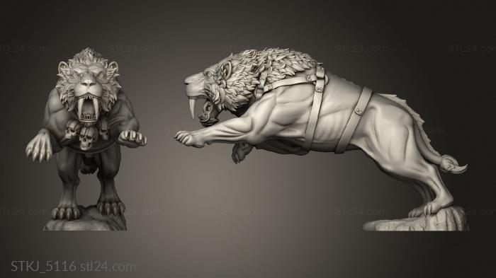 Animal figurines (SABERTOOTH, STKJ_5116) 3D models for cnc