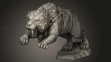 Animal figurines (SABERTOOTH, STKJ_5116) 3D models for cnc