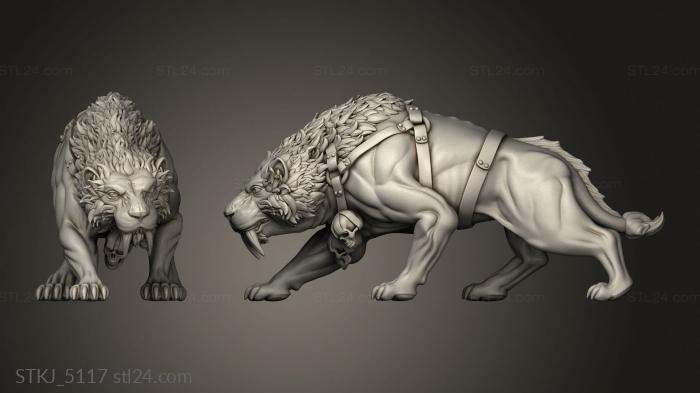 Animal figurines (SABERTOOTH, STKJ_5117) 3D models for cnc