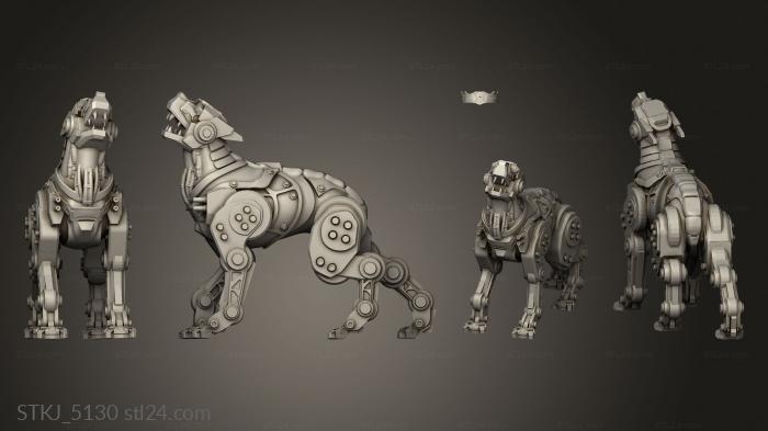 Animal figurines (Sauberung Dogs Cyber Mastiff Dog Addon, STKJ_5130) 3D models for cnc