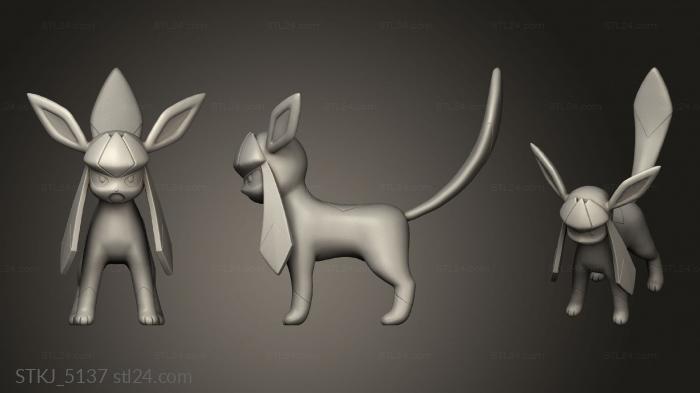 Animal figurines (Scrazyone Glaceon, STKJ_5137) 3D models for cnc