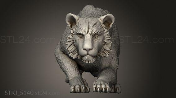 Animal figurines (Seelie Court Ansakara Tiger, STKJ_5140) 3D models for cnc