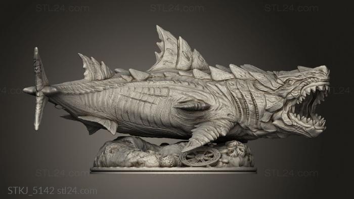 Animal figurines (SHARK DEMON, STKJ_5142) 3D models for cnc