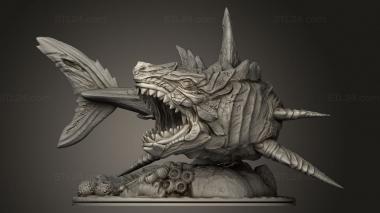 Animal figurines (SHARK DEMON, STKJ_5142) 3D models for cnc