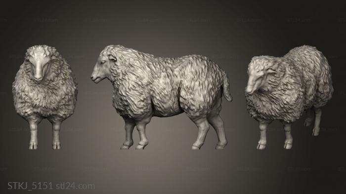 Animal figurines (Sheep, STKJ_5151) 3D models for cnc