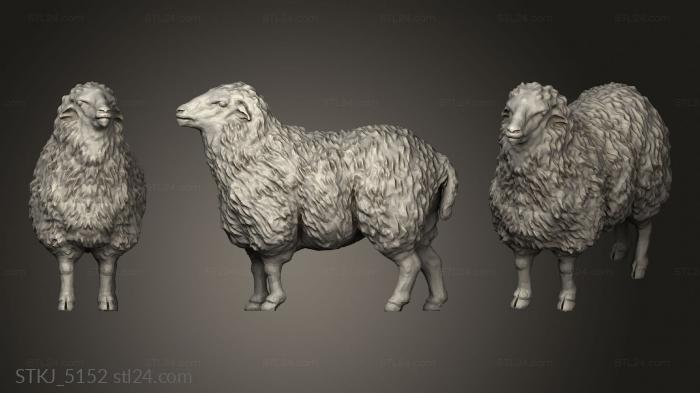 Animal figurines (Sheep, STKJ_5152) 3D models for cnc