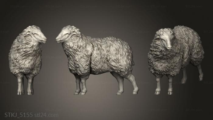 Animal figurines (Sheep, STKJ_5155) 3D models for cnc