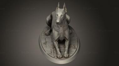 Animal figurines (Sisters the Dawn cross Doberman lay, STKJ_5165) 3D models for cnc