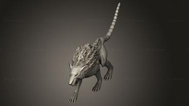 Animal figurines (Skavens Rat Wolf, STKJ_5169) 3D models for cnc