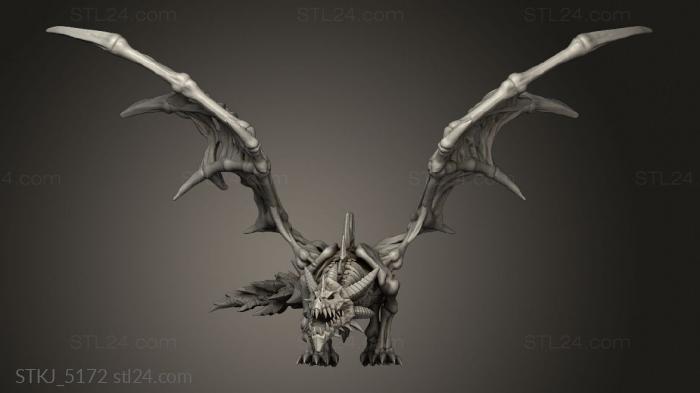 Animal figurines (Skeletal Dragon, STKJ_5172) 3D models for cnc